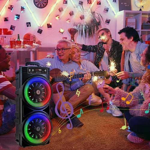 6000W Portable Bluetooth Speaker Sub Woofer Heavy Bass Sound System Party Mic UK - Picture 11 of 14