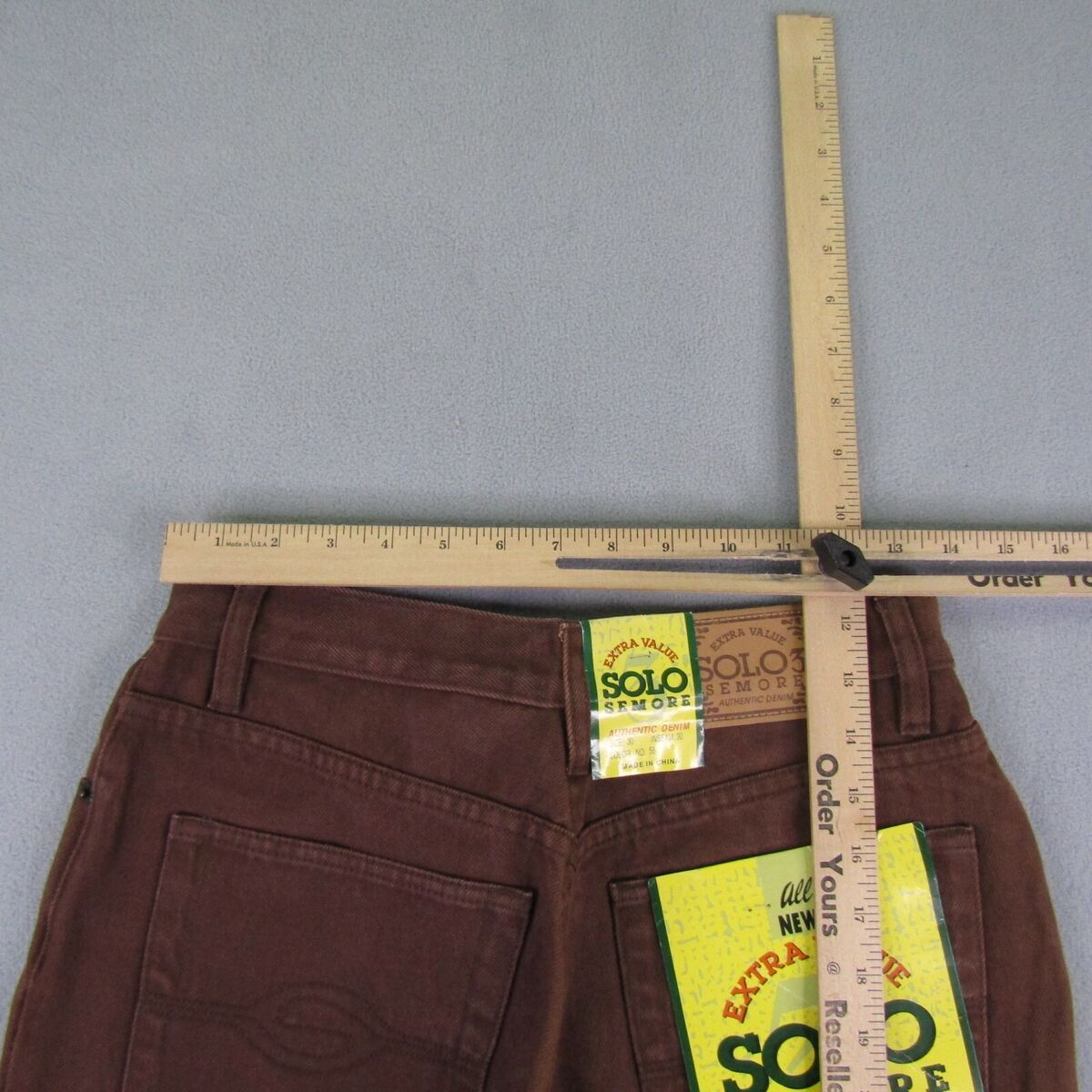 Vintage Solo Semore Jeans Mens 30x30 Brown Denim Straight Vintage Solo Semore Jeans Mens 30x30 Brown Denim Straight