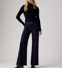 HOT SALES LEVI'S 318 Styled Shaping Wide Leg Women's Jeans, Darkest Sky - Dark