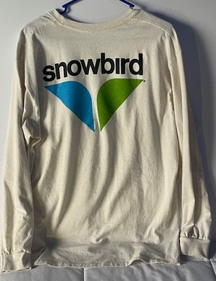 Snowbird Utah Long Sleeve T Shirt Adult Large Beige Ski Resort Graphic Tee