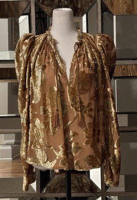 Ulla Johnson Rose Gold Camilla Blouse SZ 0, New With Tags Retail $434.