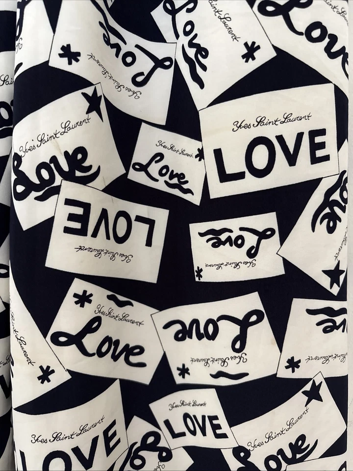 Pantalones de tarjeta de amor vintage Yves Saint Laurent talla 36 hechos en Francia - hermosos Foto 3 de 4