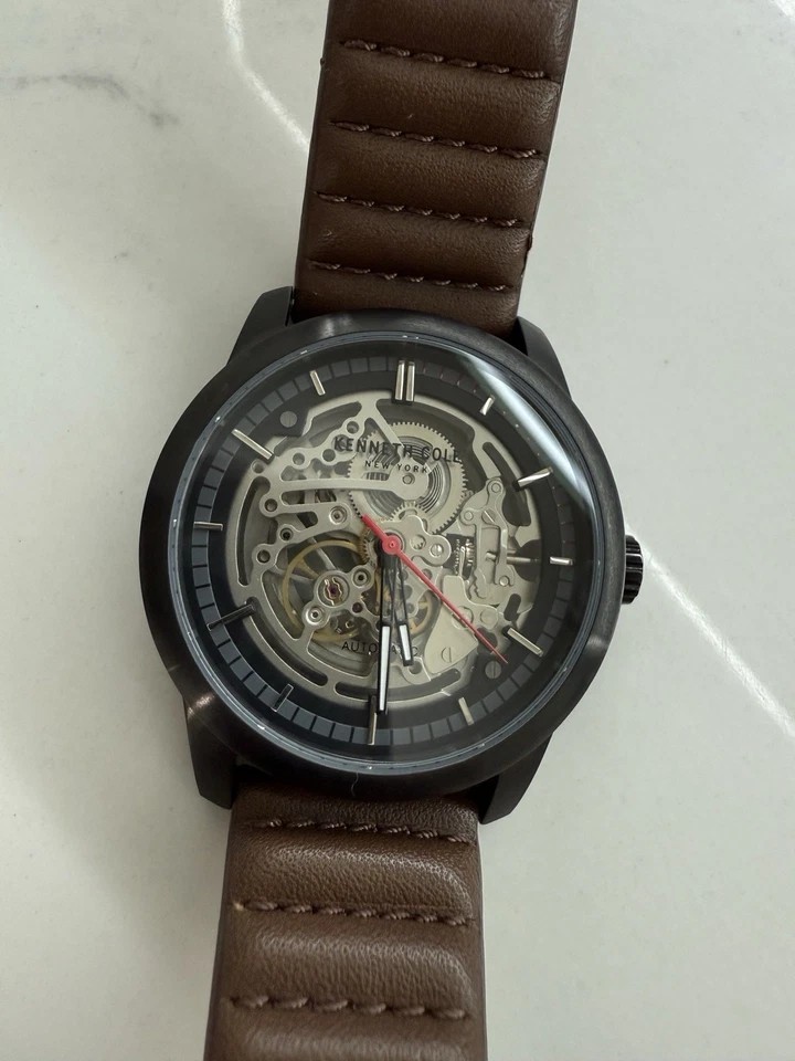 Kenneth Cole Men's Automatic Stainless Steel and Leather Dress Watch, Brown - Image 4 of 4