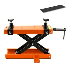 Motorbike jack scissor lift paddock stand orange incl. rubber pad