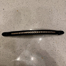 Bespoke Black Leather Rose gold & clear diamonte Pony Browband
