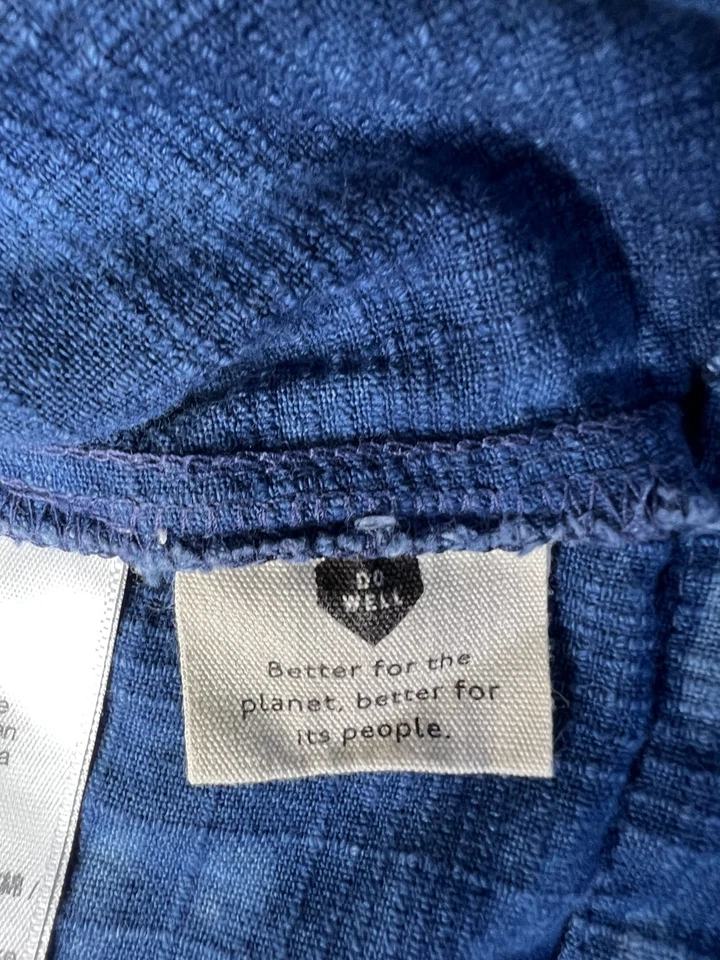 Madewell Dress Womens XL Blue Floral Cotton AOP Short Sleeve - Image 3 of 4