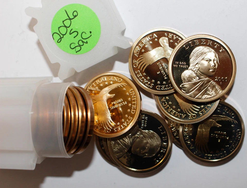 2006 S Sacagawea Native American $1 Coins Roll 25 Uncirculated Proof Coins - Image 2 of 3