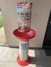 Handelsgold Sammler-Warenautomat Standdisplay rot transparent mit 3-fach Schale