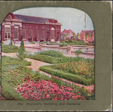 ST LOUIS WORLDS FAIR, Englands Building Gardens--Stereoview LB11
