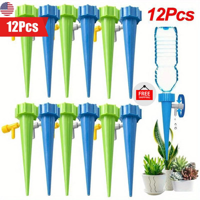 12Pcs Self Watering Spikes Automatic Irrigation Watering Drip System for Plants