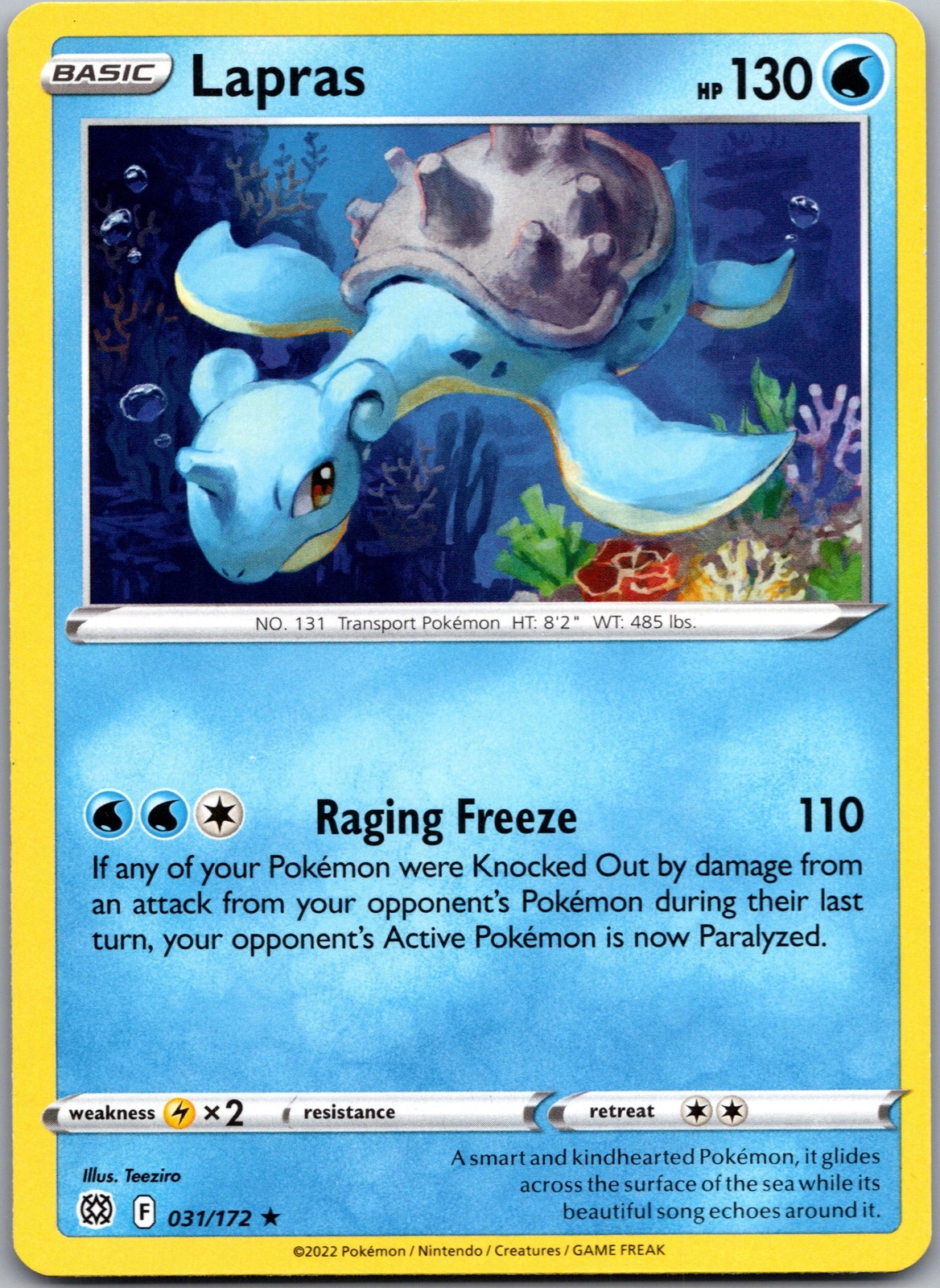 Lapras 031/172 Brilliant Stars Rare NM Pokemon TCG