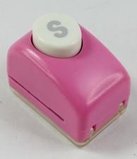EK Success Paper Shapers 1/2" Alphabet Letter S Pink Craft Paper Punch Scrapbook