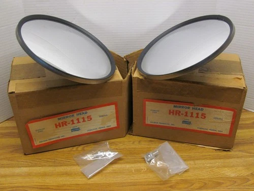 Set of 2 Vintage DELBAR HR-1115 Convex Mirror Heads NOS In Box 9"
