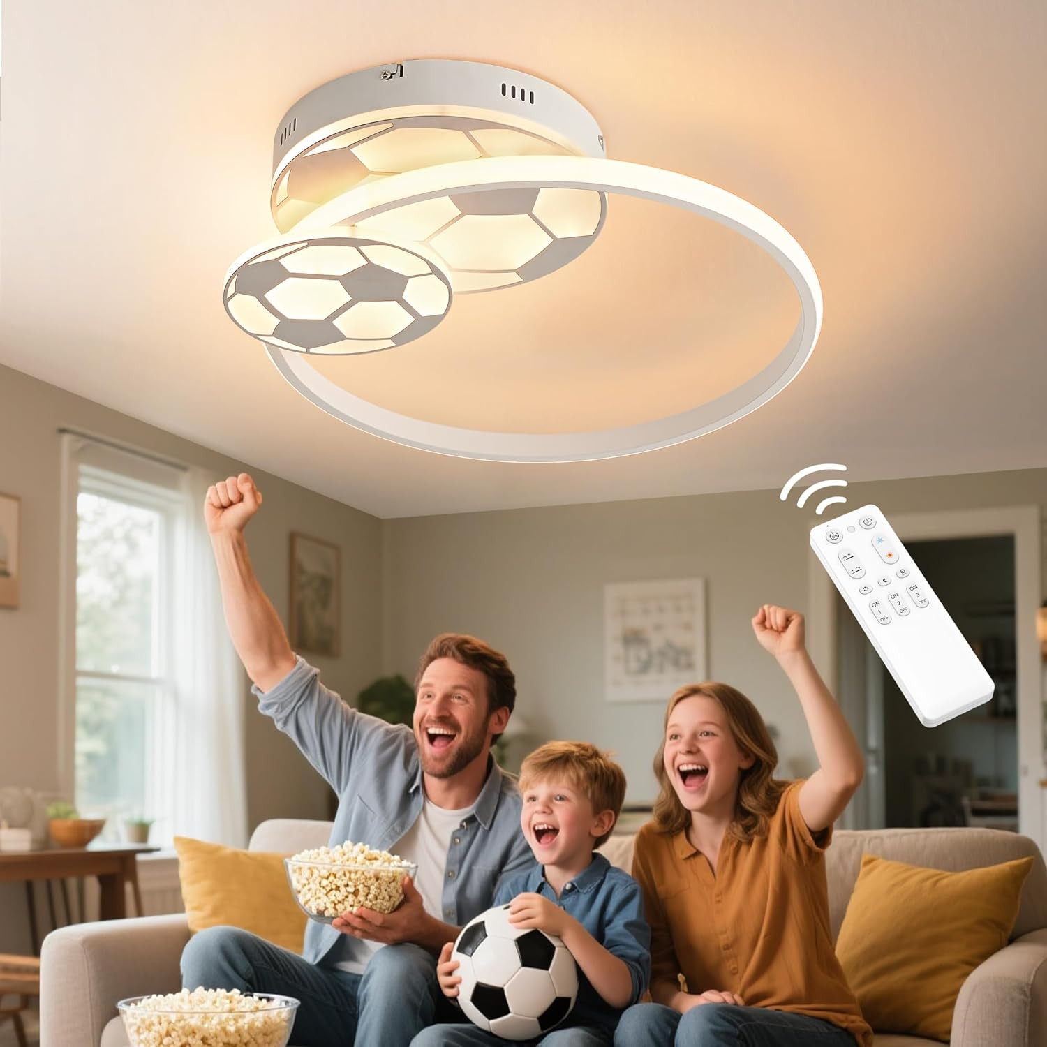 Plafoniera LED Dimmerabile Calcio 35cm - Alta Efficienza Cameretta