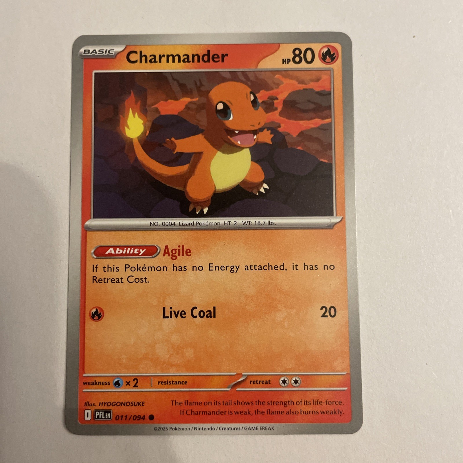 Charmander - PFL 011/094 - C NM / Mint ME02: Phantasmal Flames Regular Pokemon