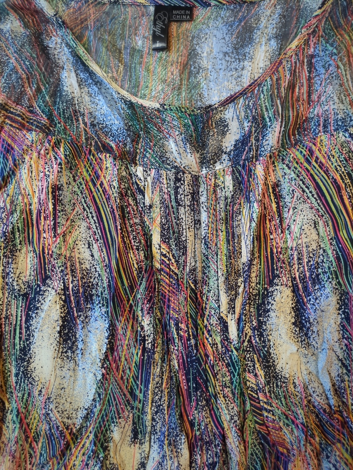 Dramatic Hippy Boho Pleated Front Mesh Collar But… - image 8