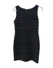 Calvin Klein Black Tiered Bandage Sleeveless Bodycon Dress Size 6