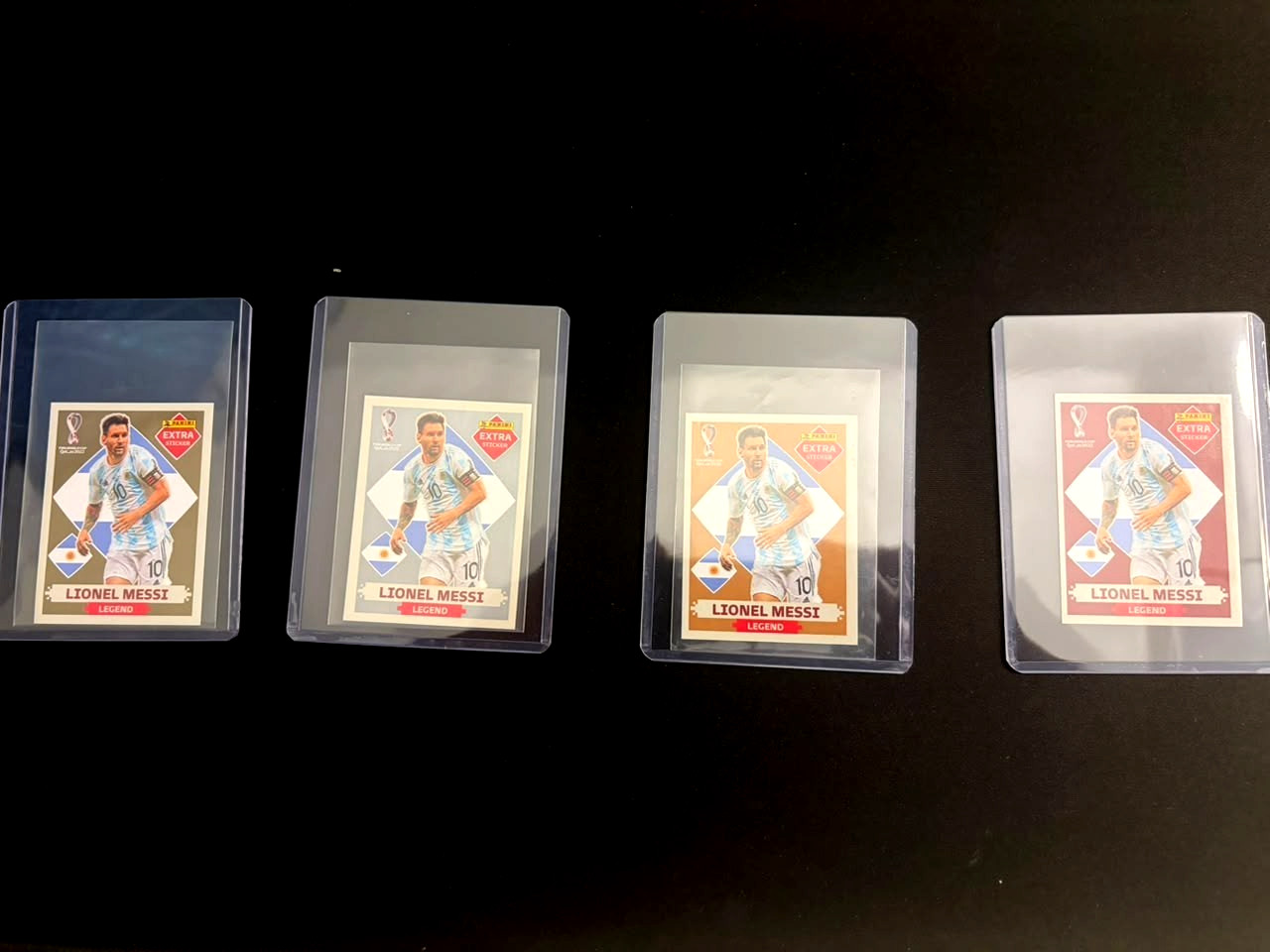 2022 FIFA World Cup Gold PANINI EXTRA Sticker Lionel Messi FULL SET