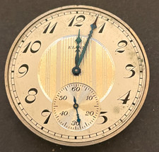 Antique 1924 Elgin Grade 315 Pocket Watch Movement Running Art Deco Dial 12s 15j
