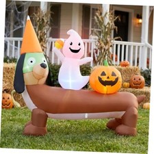 5FT Halloween Inflatable Blow up Dachshund and Ghost Decoration  Dachshund