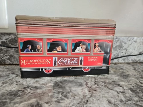 Vintage Coca-Cola COKE Cable Car Painted Tin TRAIN  Shape  8 1/2" X 5 1/2"