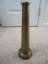 Antique Solid Brass Tapered Fire Hose Nozzle 12"