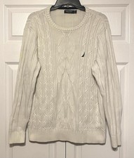 Nautica Knitted Sweater Jumper Chunky Cable Knit Men's L