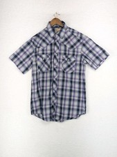Wrangler Western Men's Wear Pearl Plaid Snap Shirt M