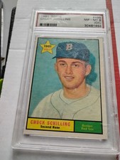 Chuck Schilling 1961 Topps #499 PSA 8 NM-MT (OC) Boston Red Sox Selden Jr. High