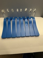 Set of 8 Styled By Oscar NYC Lucite Hangers MCM 1970s Blue Clear Space Age