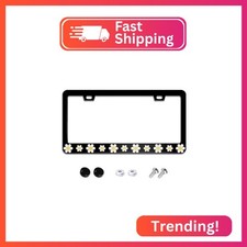 Cute Daisy License Plate Frame Floral License Plate Frames Aluminum Car Accessor