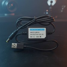 5V to 9V/12V Step-up Cable Built-in Smart IC Chip for Travel, Camping