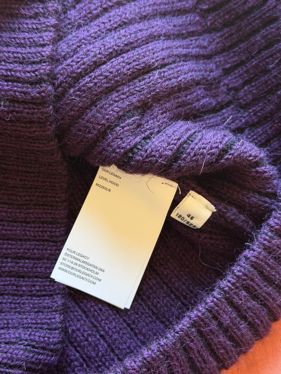 OUR LEGACY パープル セーター 46 Our Legacy Level Hooded Sweater - Size 46 - Violet Stipe Isles