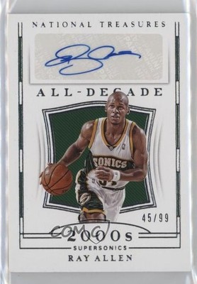 2018-19 National Treasures All-Decade Signatures 45/99 Ray Allen Auto HOF h8q