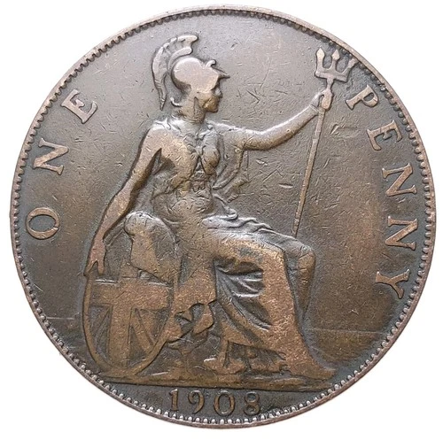 1908 Edward VII Penny — photo from another recent sale
