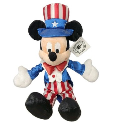 4th of July Disney Parks 9'' Americana Uncle Sam Mickey Mouse Doll Plush Toy 