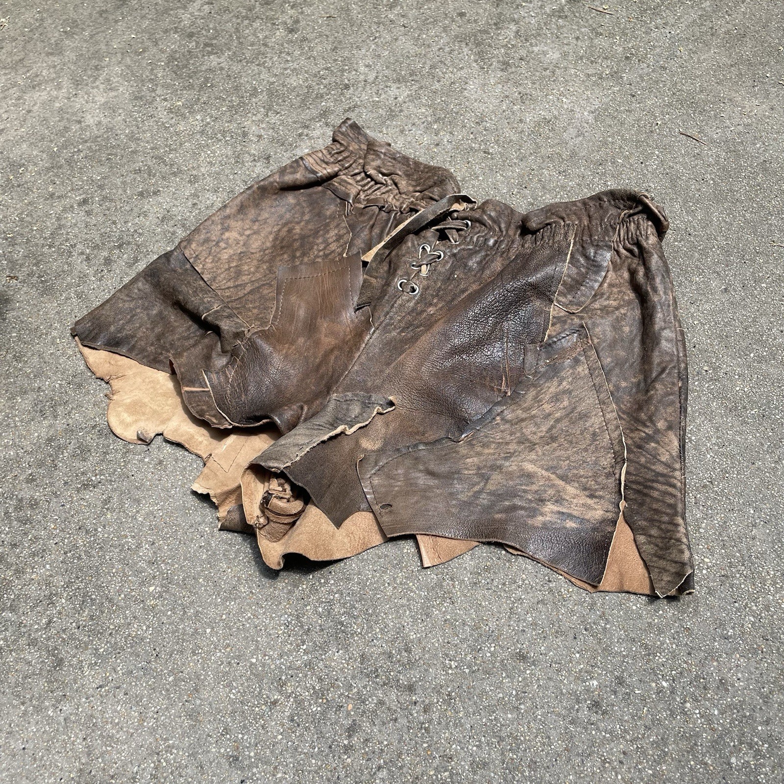 HELL FOR LEATHER Handmade Patchwork Leather Lace … - image 2