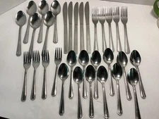 Stainless  Mainstay 4 Knifes 4 Forks 4 Salad Forks 12 Spoons 6 Soup Spoons