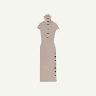 Reiss Womens Natural Midaxi Bodycon Dress