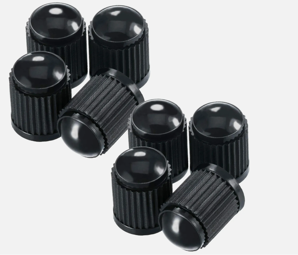20x DUST AIR VALVE TYRE CAPS BLACK PLASTIC COVERS CAR BIKE WHEEL