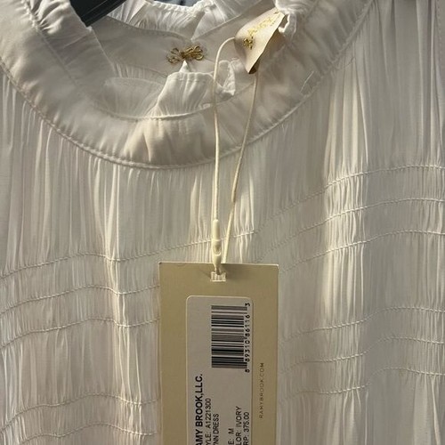Ramy Brook Women’s White Flynn IvorySmocked Mini Dress SIZE M - Imagen 6 de 7