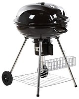 Holzkohle-Kugelgrill Schwarz Stahl Rollbar Mit Thermometer AschebehäLter Marapi