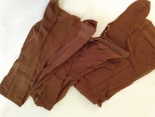 3 Pairs Vintage Sheer Coffee Pantyhose w/ Gold Seam - Small