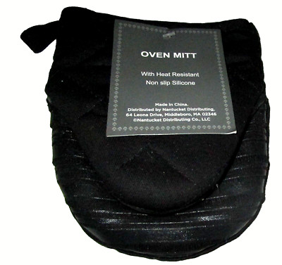 MINI POT GRABBERS W/HEAT RESISTANT SILICONE ~ Black ~ 6'' x 5''