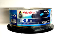 BLU-RAY DISC ValueDisc BD-R 6x, 25gb Pack of 25 NEW Pack of 25 NEW