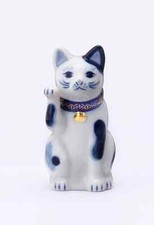 Unused Japanese Hand Painted Lucky Cat SETO Maneki Neko 14.5cm Right-Hand