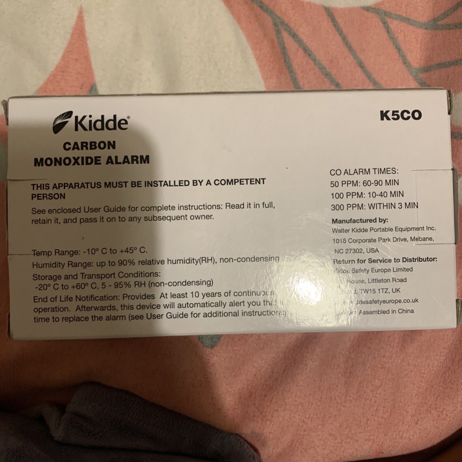 Kidde K5CO Carbon Monoxide Detector eBay