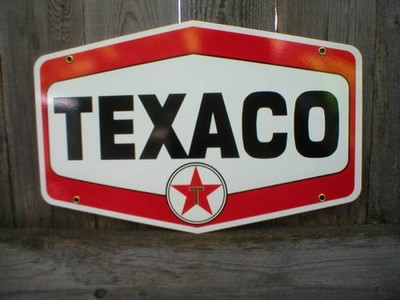 Texaco Metal Sign Hexagon Shape Cabin Lodge Man Cave Home Den Garage ...