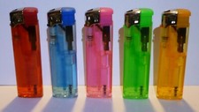 5 x COLOURED ELECTRONIC  LIGHTERS  REFILLABLE GAS LIGHTER