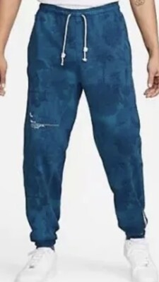 Nike Men's Dri-FIT Standard All-Over Print Basketball Sweatpants Blue Small NWT